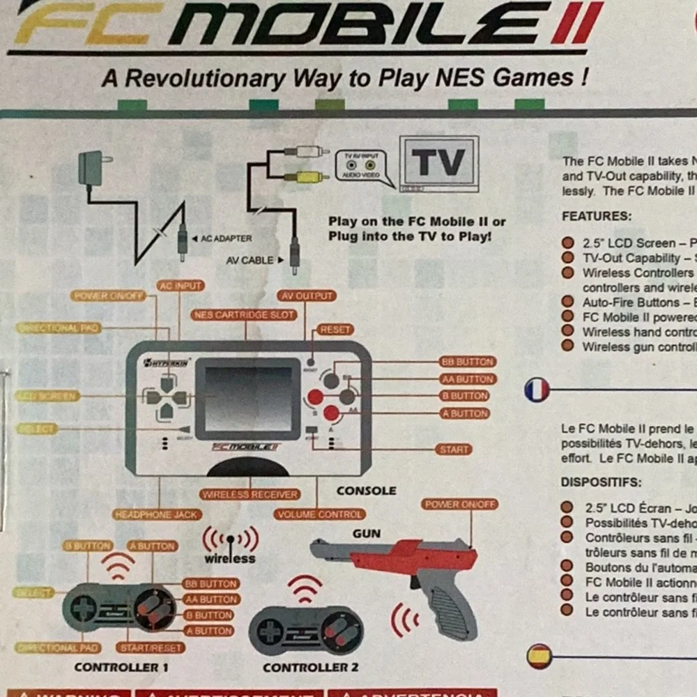 NES FC Mobile II Handheld Console For Nintendo NES Games Hyperkin In Box